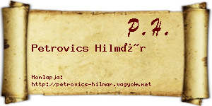 Petrovics Hilmár névjegykártya